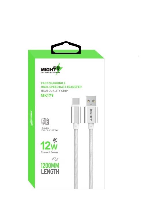 Mighty 4FT Fabric Type-C Cable White MK179